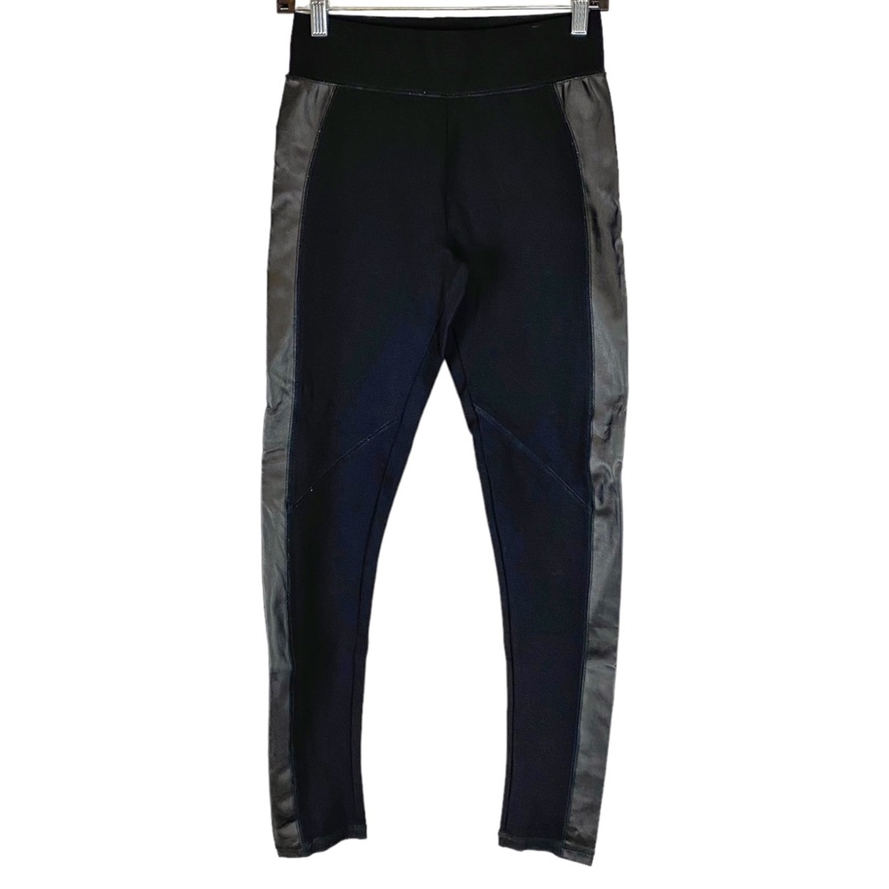 5/$25 Leather Detail Black Pull-on Pointe Legging